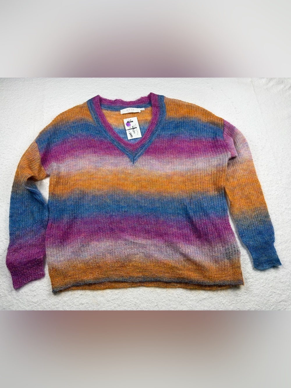 ASTR the Label Colie Ombré V-Neck Sweater NWT XS